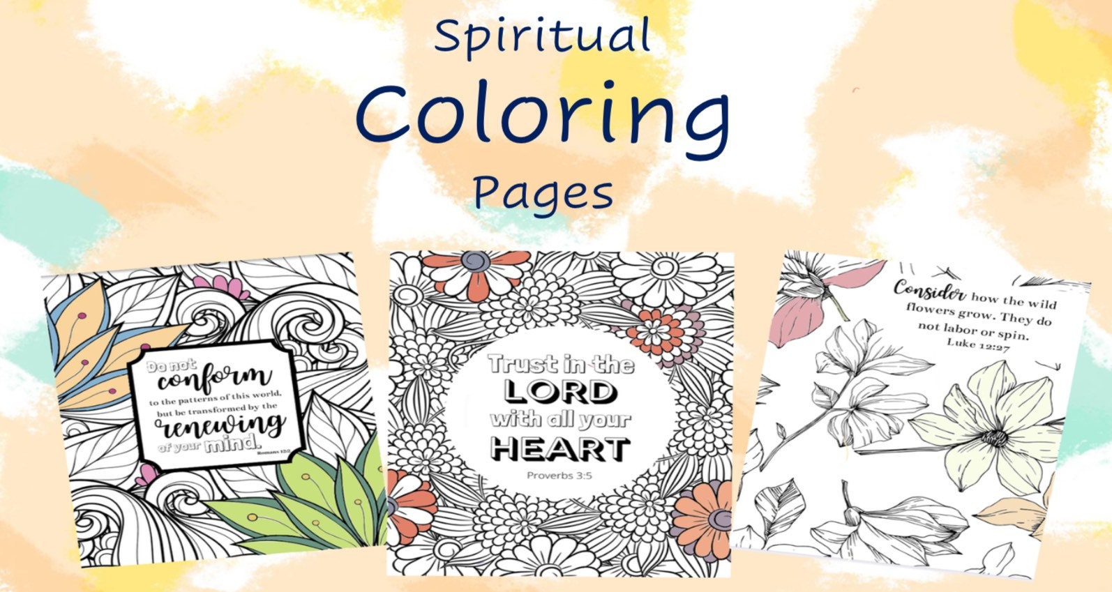 Coloring book pages l spiritual coloring pages l 20 different | Etsy