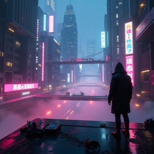 Cyberpunk Cityscape | Futuristic Neon Art | Sci-Fi Digital Print | Cyberpunk Wall Decor | Instant Download