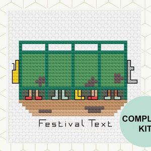 Festival Cross Stitch Kit 3 Long Drops Cross Stitch Festival Glastonbury image 1