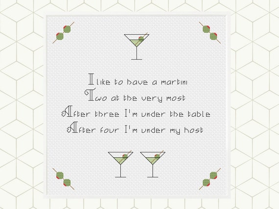 Dorothy Parker Martini Cross Stitch Pattern Pdf Modern Etsy Dorothy Parker Martini Cross Stitch Pattern Pdf Modern Etsy