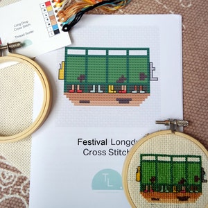 Festival Cross Stitch Kit 3 Long Drops Cross Stitch Festival Glastonbury image 4