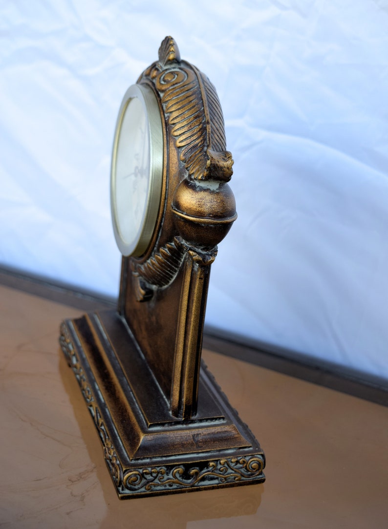 Ornate Mantle Clock dark gold antique Etsy