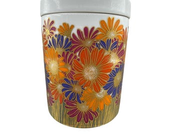 Scatola in porcellana con coperchio Golden Daisy della linea Rosenthal Studio, disegnata da Rosalinda Nairac, 12,7 cm (5").
