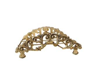 Vintage Gold Tissue Box Holder Ornate Hollywood Regency Metal Vanity Decor