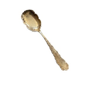 Antique Wm Rogers & Sons Silverplate Shell Spoon Victorian Ornate Sugar  Spoon