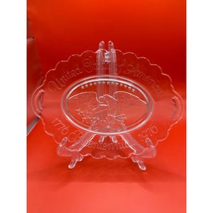 Vintage Avon Bicentennial 1776-1976 United States Clear Glass Eagle Plate