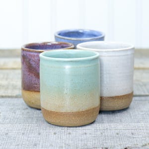 Ceramic Mini Tumbler, 4 Colors, 4 Fl oz, Dixie Cup, Espresso, Sake, Stoneware Pottery, Wheel Thrown, , Gift