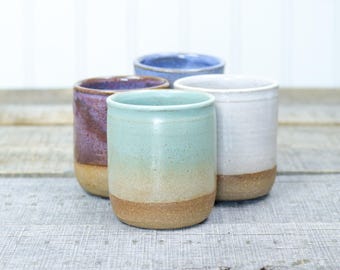 Ceramic Mini Tumbler, 4 Colors, 4 Fl oz, Dixie Cup, Espresso, Sake, Stoneware Pottery, Wheel Thrown, , Gift