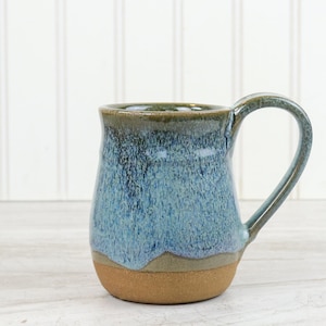 Handmade Stoneware Coffee Mug: Large, Cobblestone and Blue Pottery