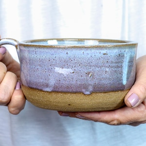 Handmade Ceramic Soup Mug: 22 oz Aleutian Blue Pottery Bowl
