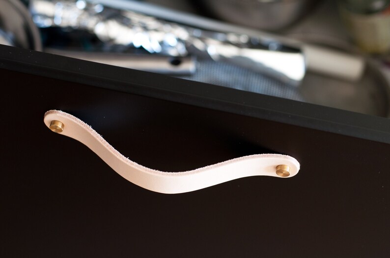Leather Drawer Pull Leather Dresser Pull Leather Handle Etsy