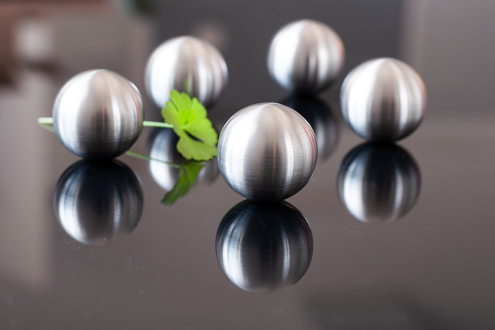 Brushed Stainless Steel Ball Knobs Steel Knob Etsy