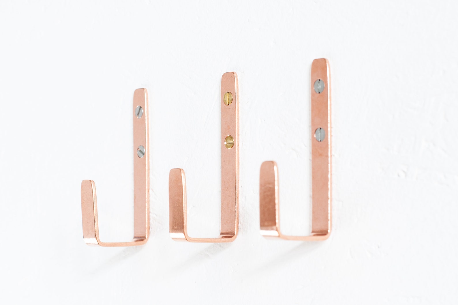 Set of 3 Copper J Hooks Copper Wall Hooks Copper Coat Hooks Etsy