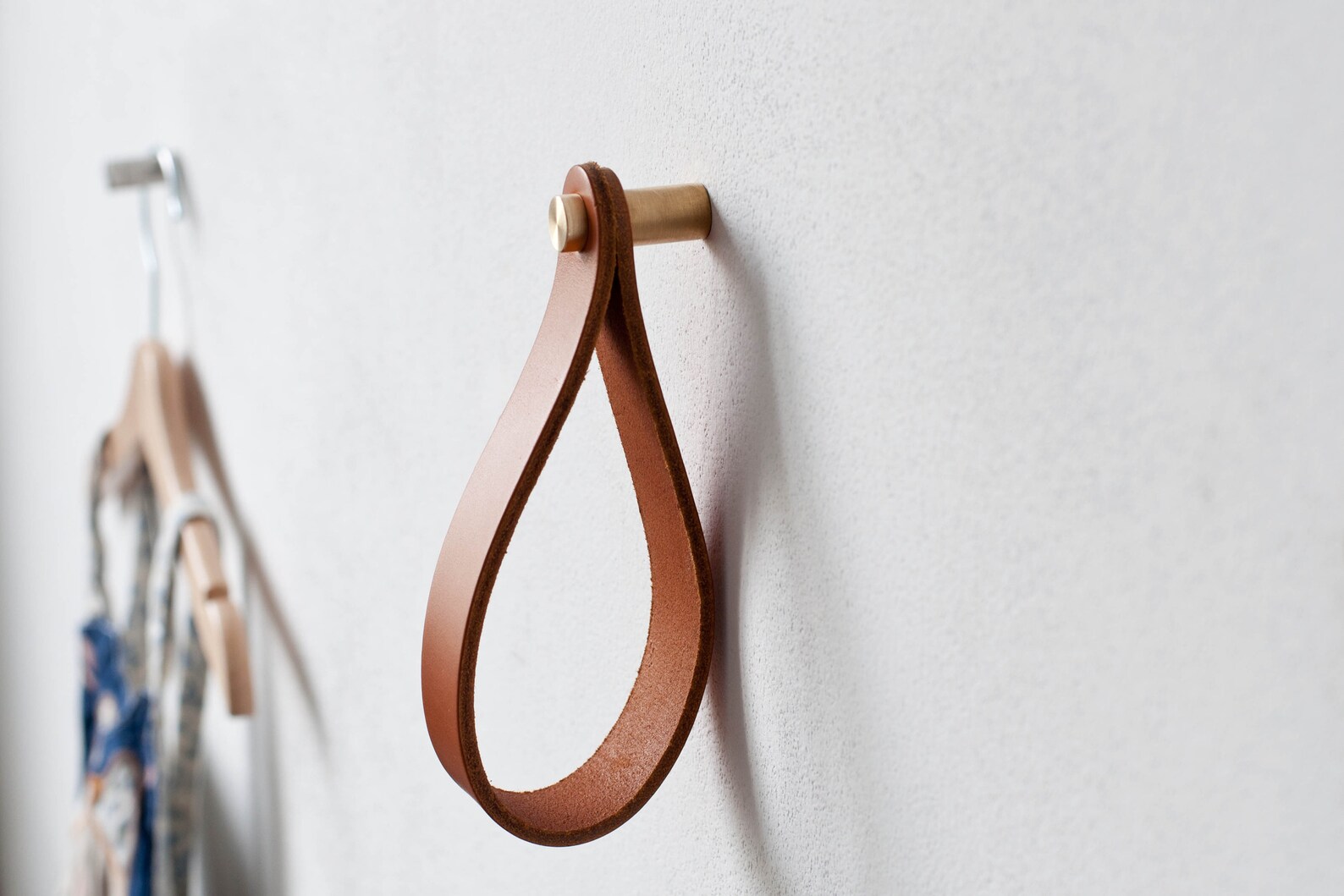 Leather Strap Hanger Leather Wall Hook Leather Loop Leather Etsy