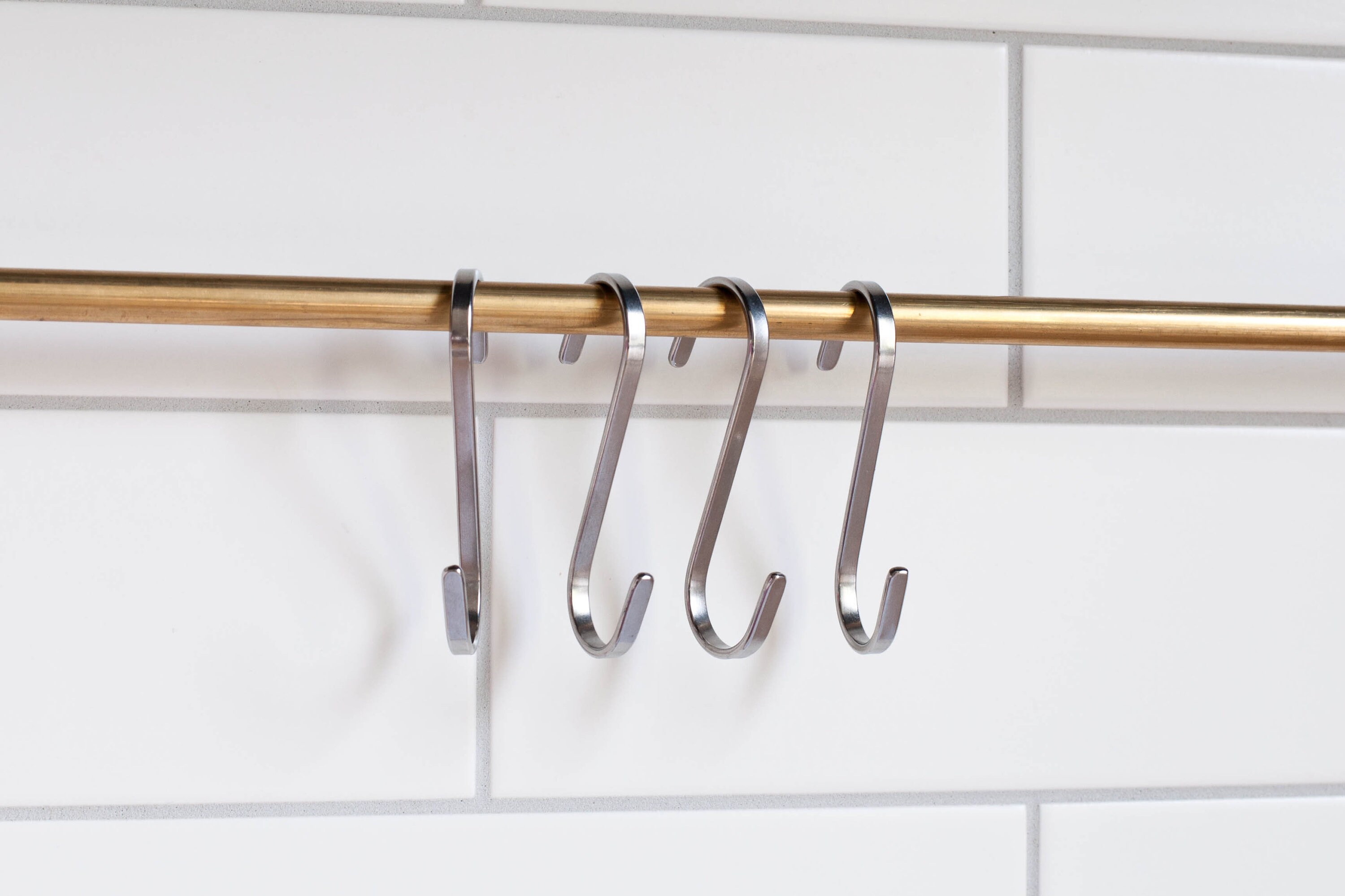 Kitchen S Hooks Solid Brass S Hooks Stainless Steel S Etsy UK