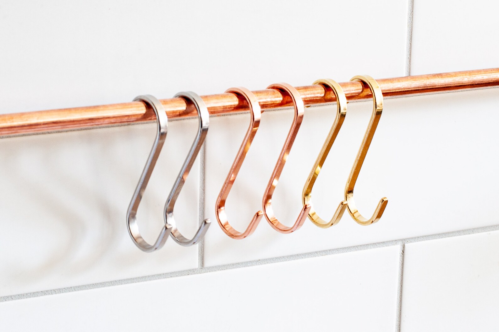 Kitchen S hooks solid brass S hooks stainless steel S Etsy