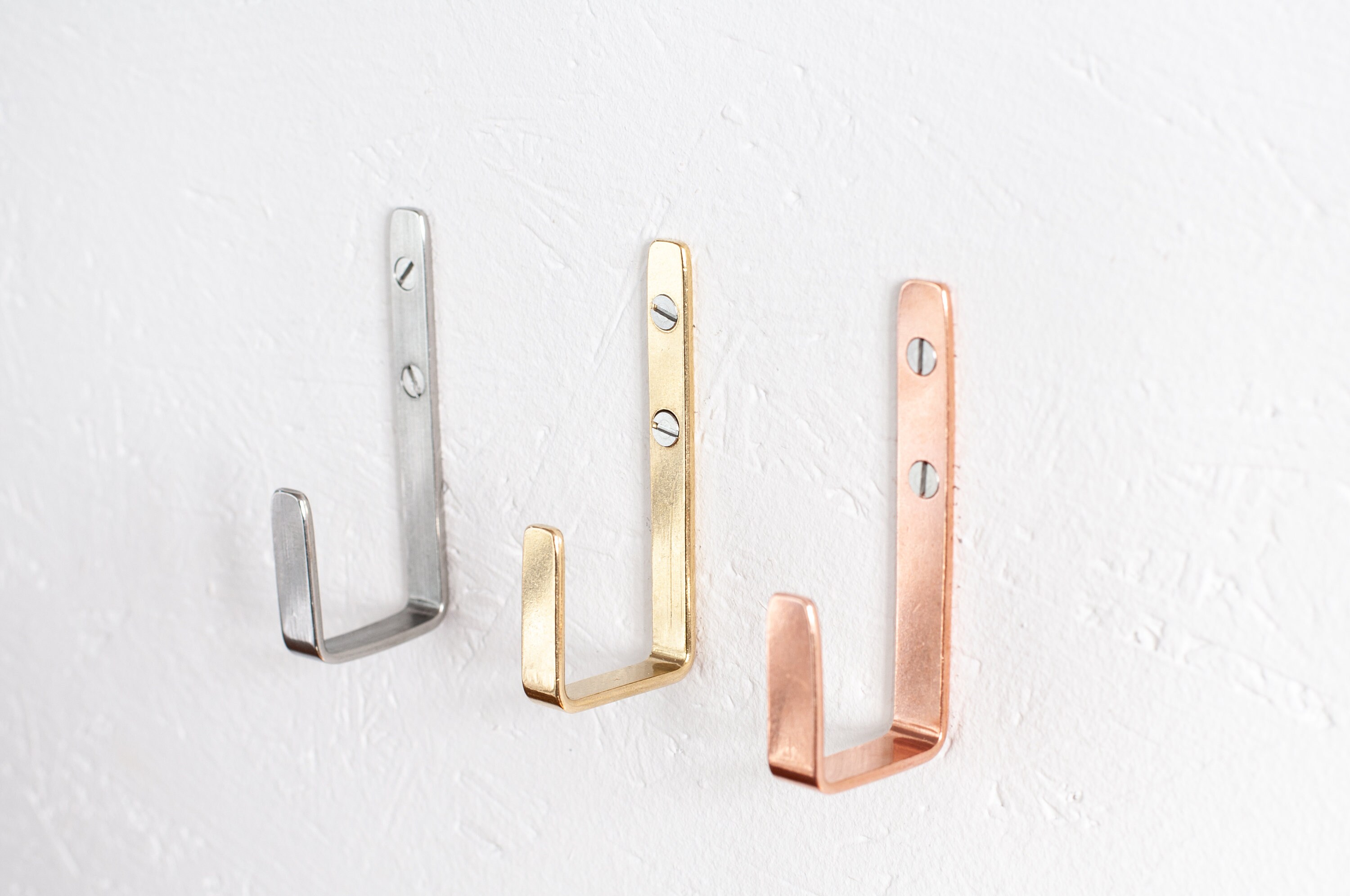 Set of 3 Copper J Hooks Copper Wall Hooks Copper Coat Hooks Etsy