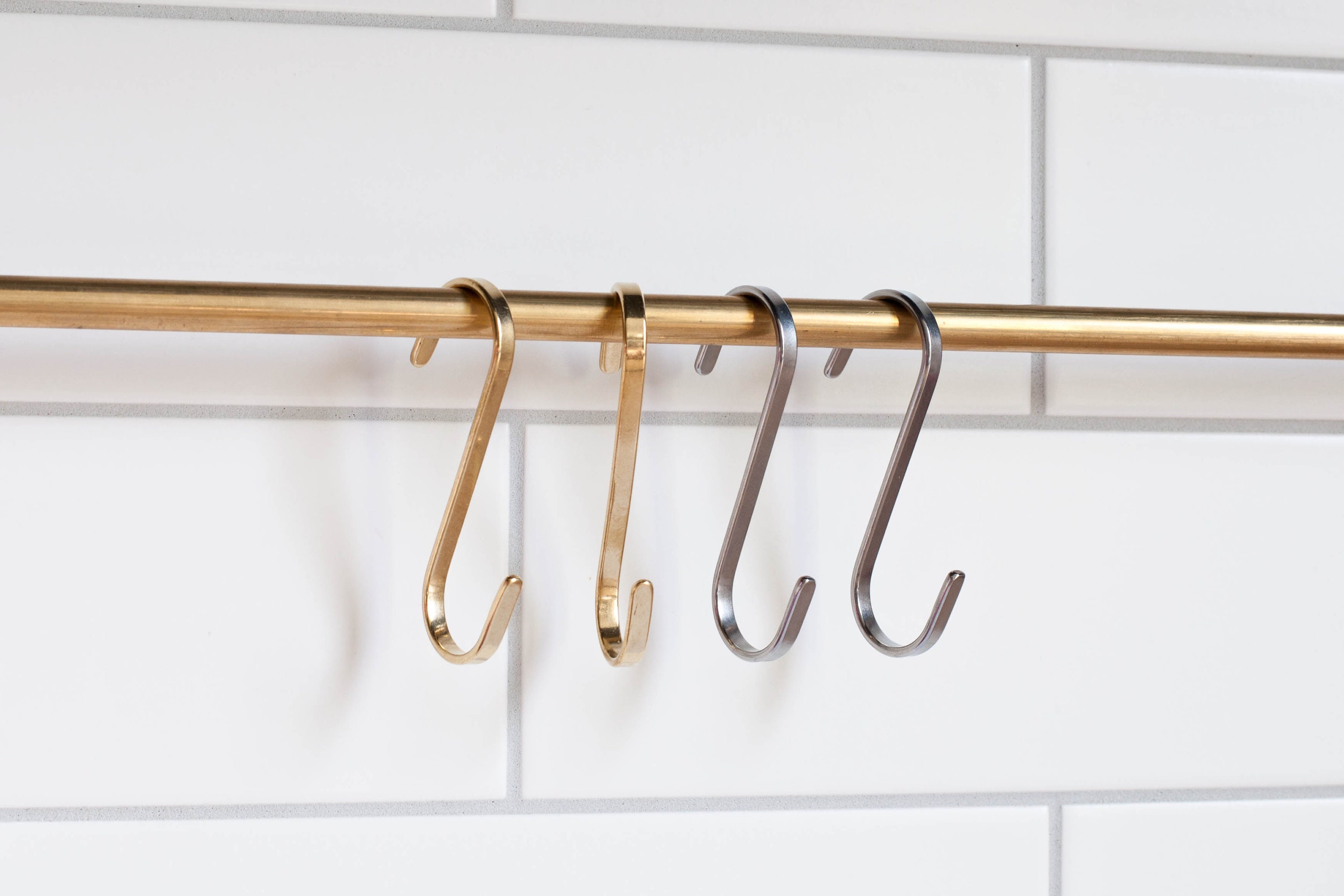 Kitchen S hooks solid brass S hooks stainless steel S Etsy