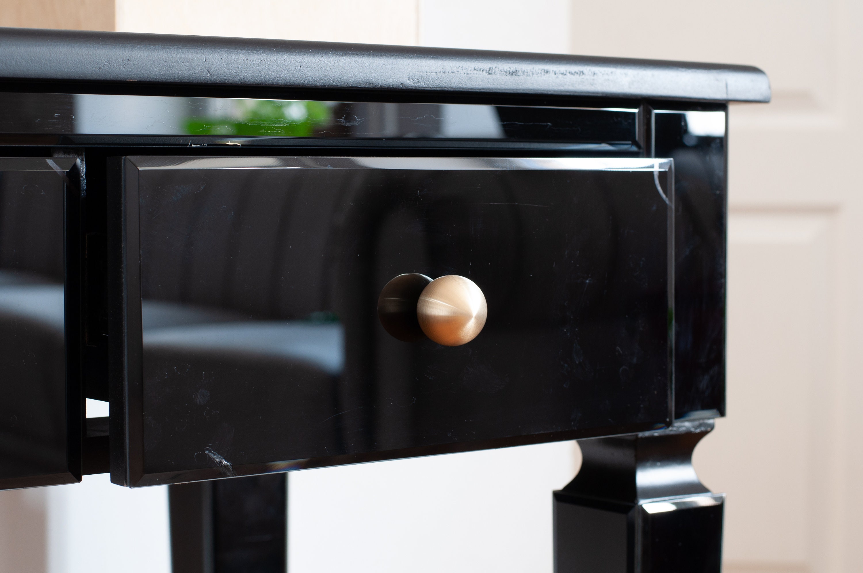 Brushed Solid Brass Ball Knob Brass Knob Brushed Etsy