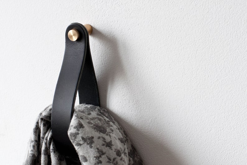Leather Strap Hanger Leather Wall Hook Leather Loop Leather Etsy
