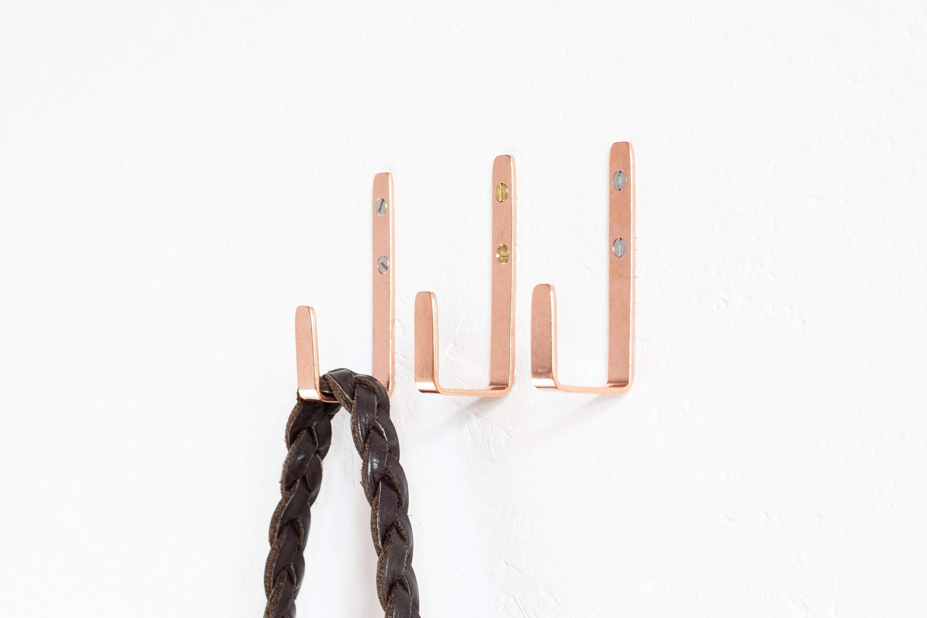 Set of 3 Copper J Hooks Copper Wall Hooks Copper Coat Hooks Etsy