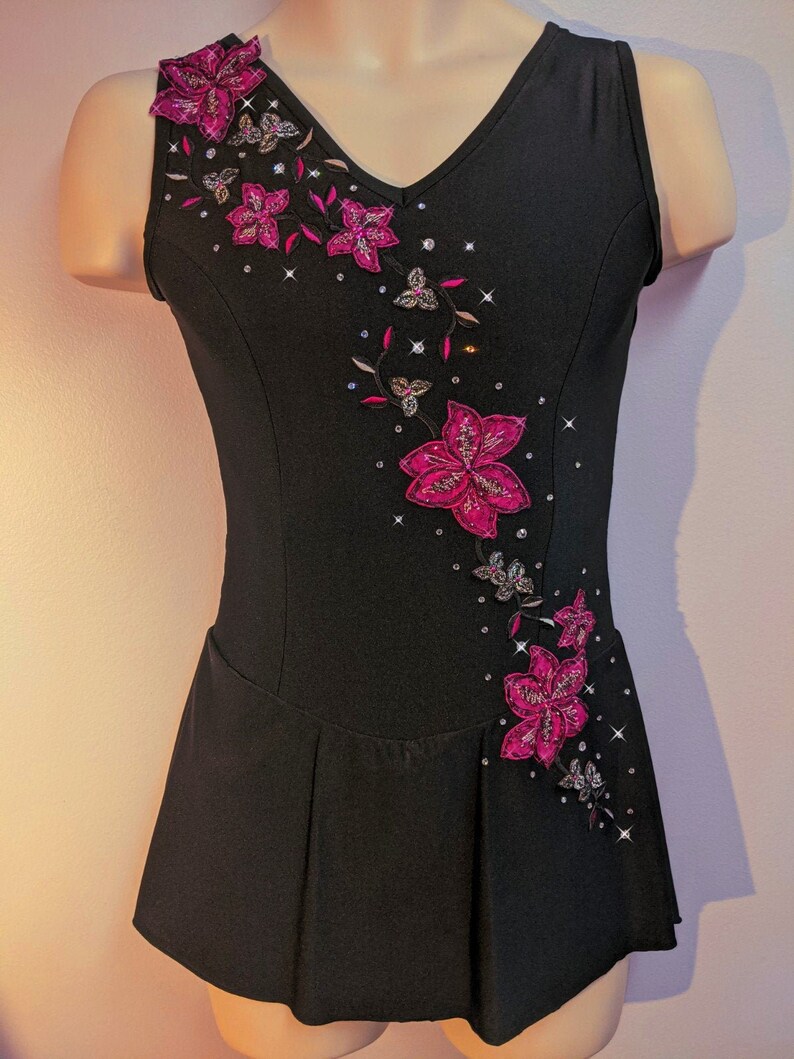 Skating Dress Black Fuchsia