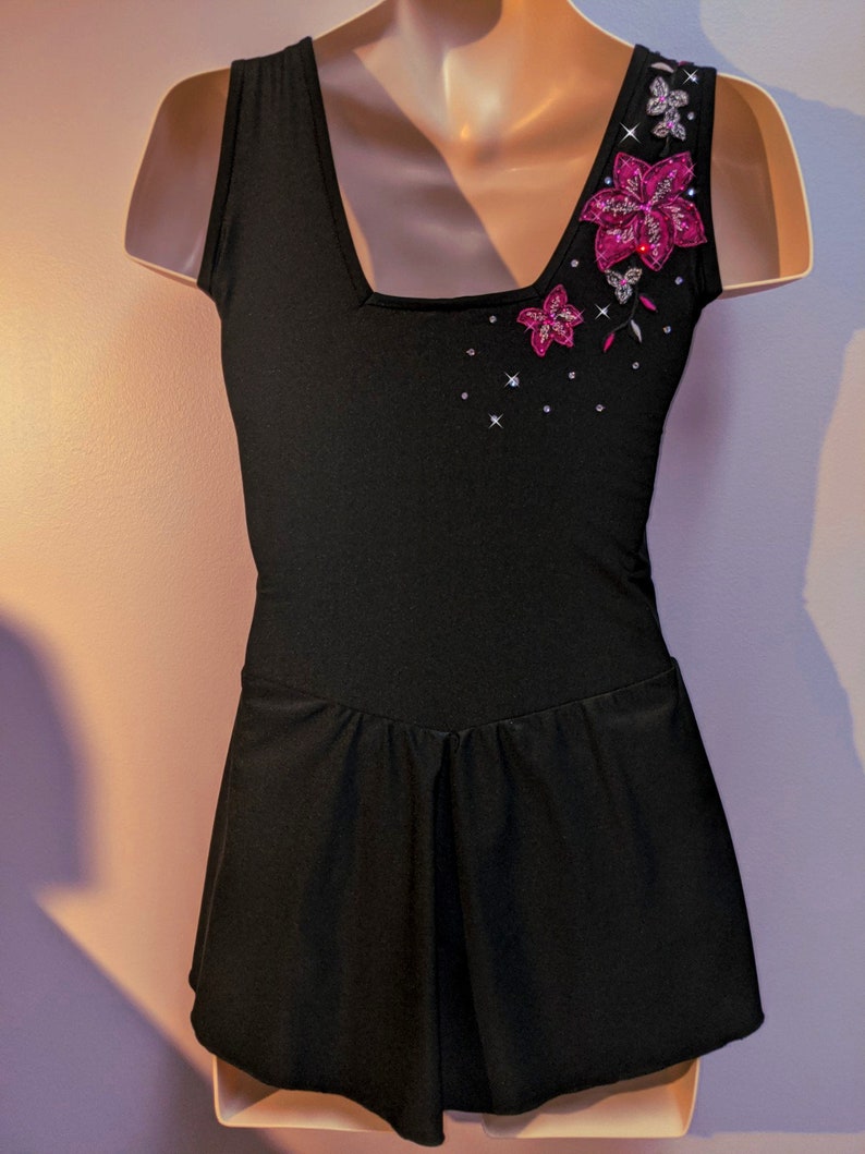 Skating Dress Black Fuchsia
