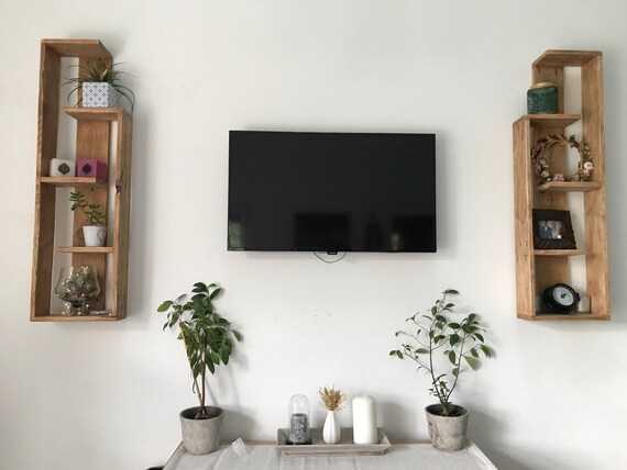 Column Wall Shelf in Recycled Pallet Wood Etsy UK
