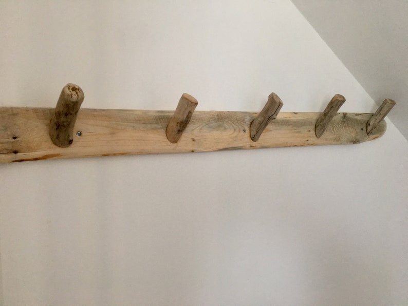 Porte manteaux mural bois de palette recyclé et bois flotté | Etsy