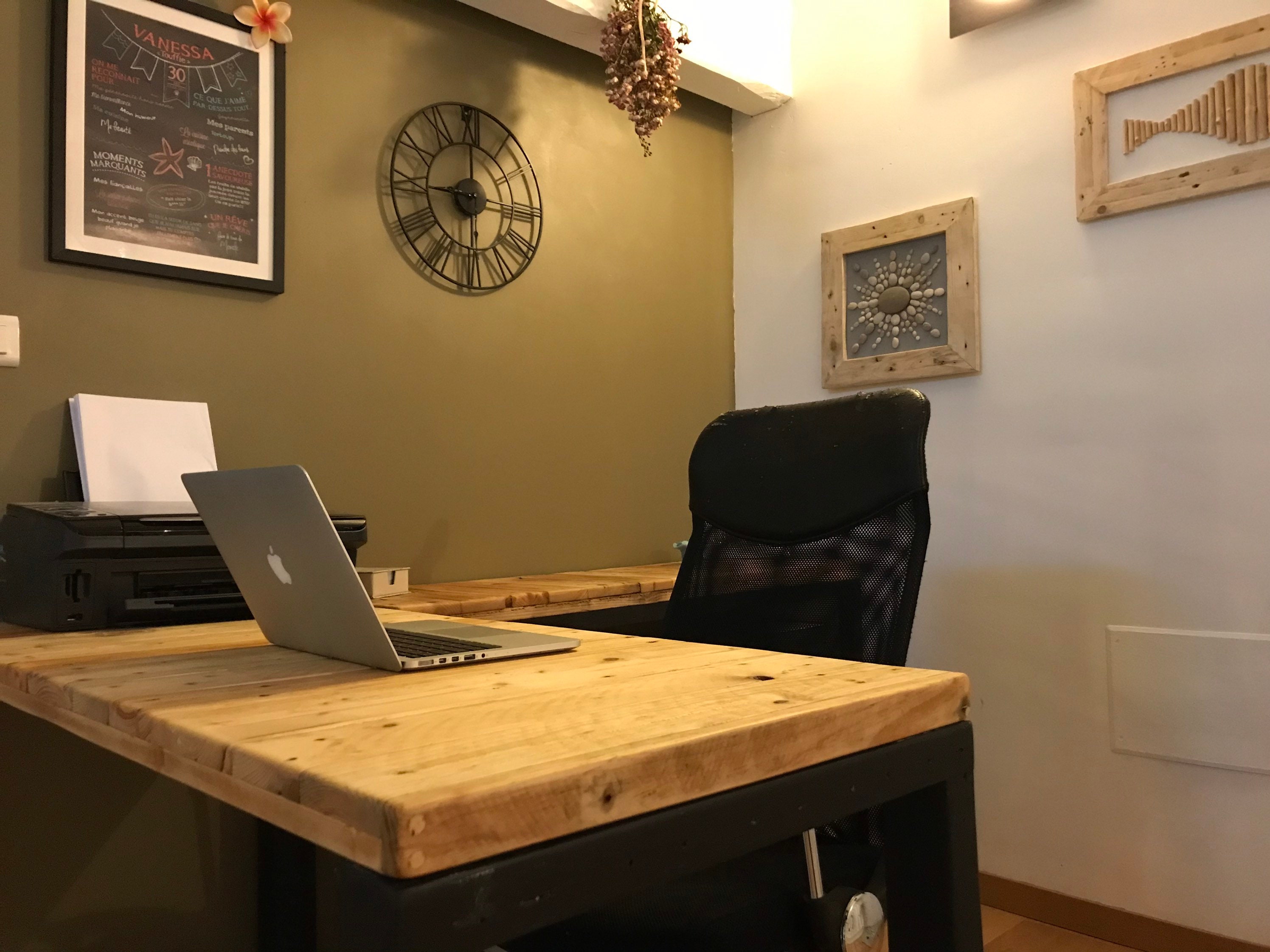 Plateau de Bureau Bois Palette Recyclé sur Mesure