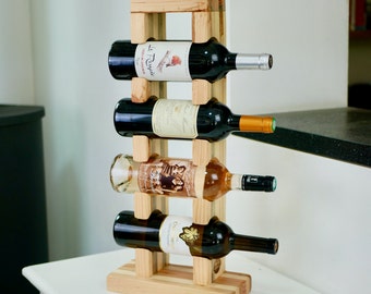 Bottle holder in recycled pallet wood "Fifty shades"