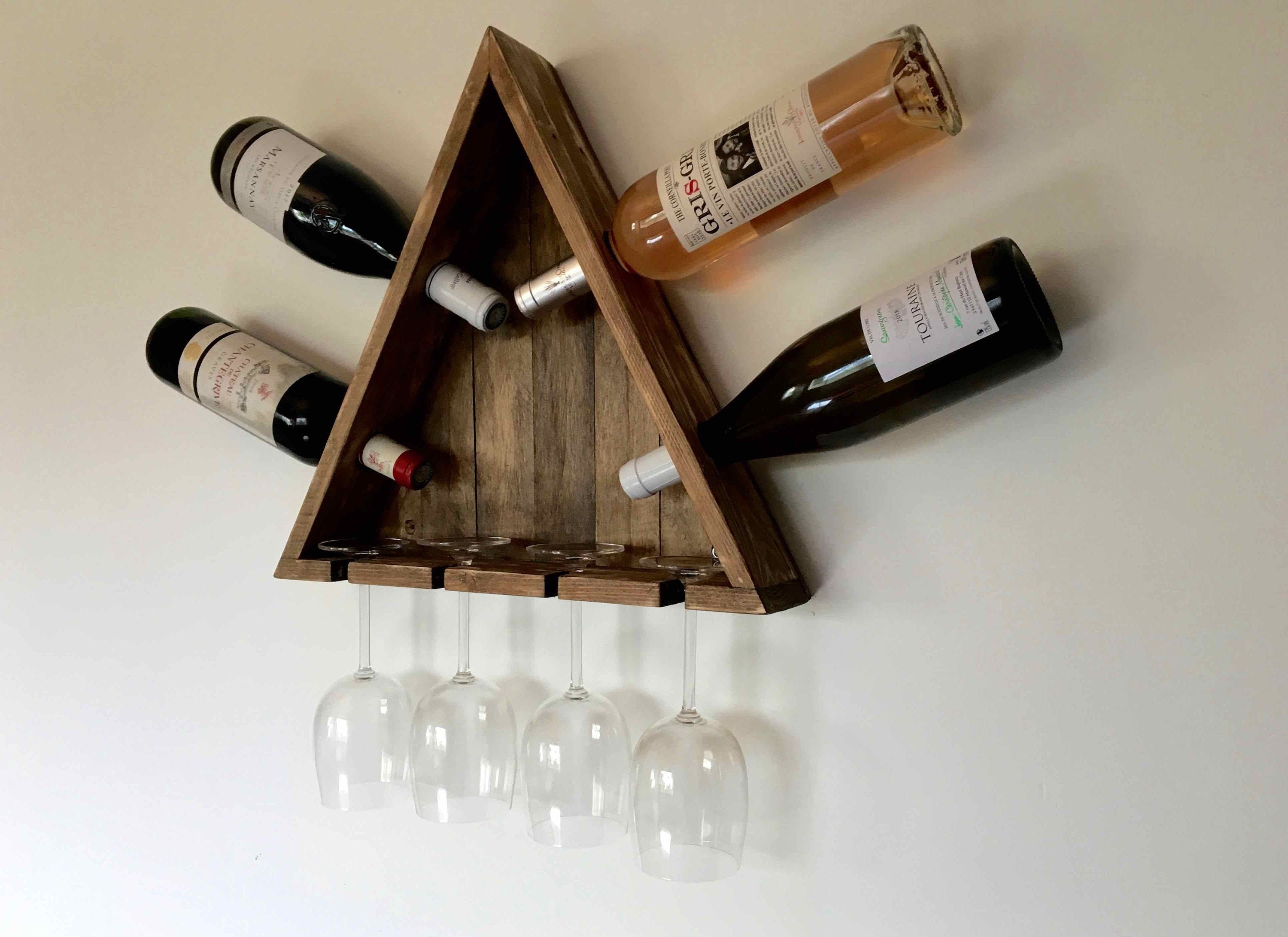 Etagère Murale Porte Bouteilles en Bois de Palette Recyclé - Bar à Vin