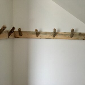 Wall-mounted coat rack from recycled pallet wood and driftwood image 3