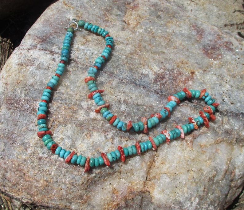 Turquoise and Spiny Oyster Necklace