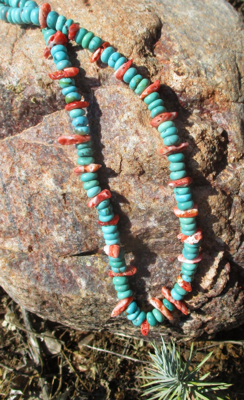 Turquoise and Spiny Oyster Necklace