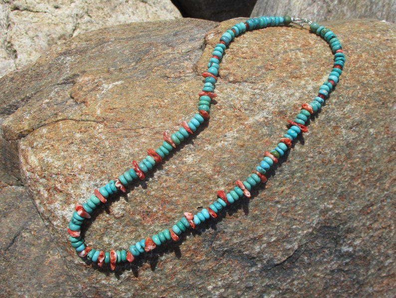 Turquoise and Spiny Oyster Necklace
