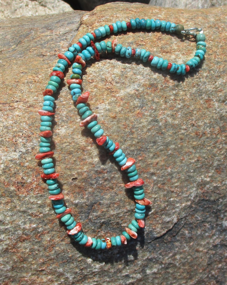 Turquoise and Spiny Oyster Necklace