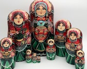 10-pieces Matryoshka set, Russian Nesting dolls, Babushka