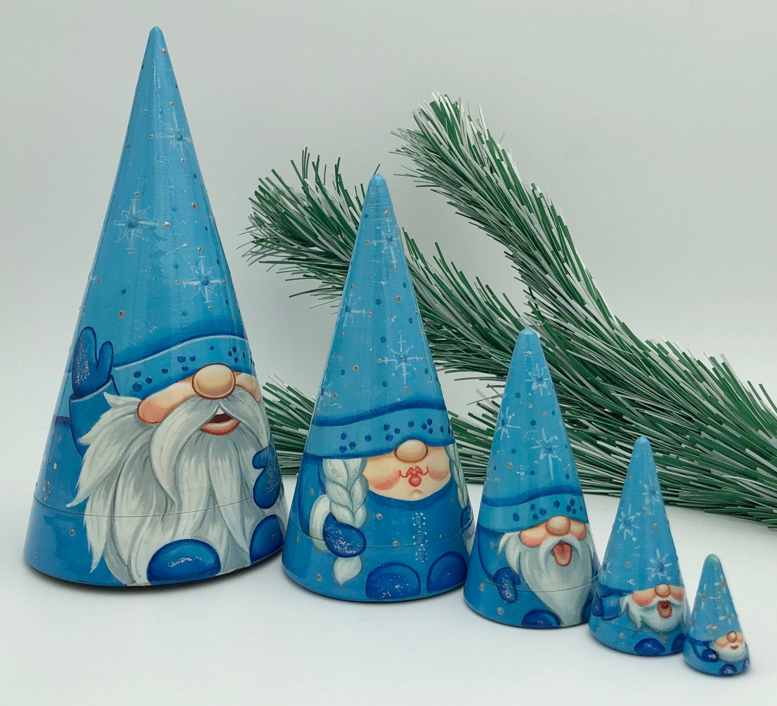 Christmas Gnomes Russian Nesting Dolls Matryoshka Babushka Etsy