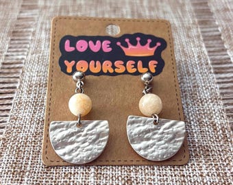 Handmade earrings with sunstone gemstones