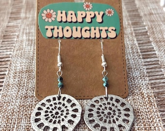Handmade earrings with small faceted gemstones