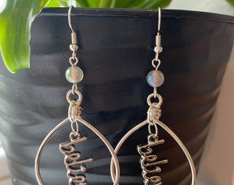 One of a kind handmade earrings with agate gemstones