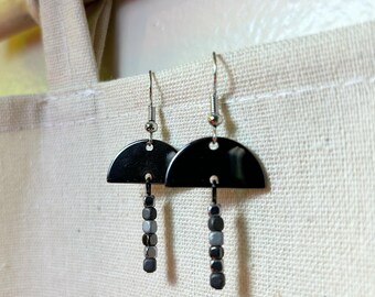 Handmade earrings with hematite gemstones