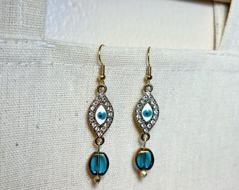 Handmade earrings with hematite gemstones