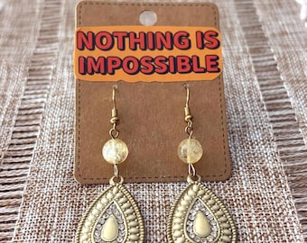 Handmade earrings with citrine gemstones