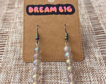 Handmade earrings with iridescent agate gemstones