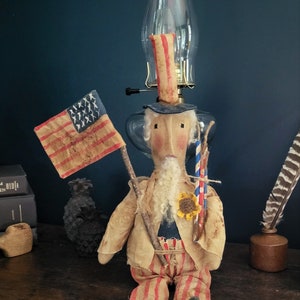 Primitive Farmhouse Folk Art Uncle Sam