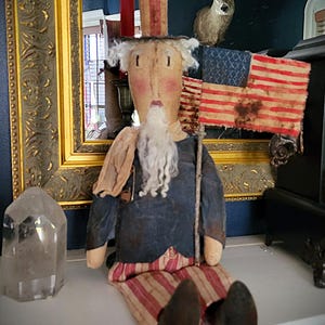 Primitive Farmhouse Independence Folk Art Uncle Sam image 4