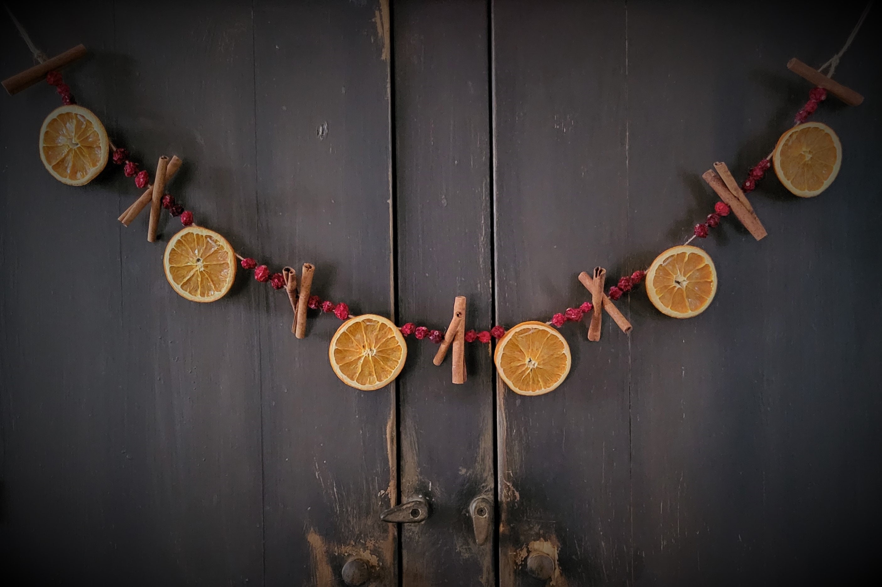 Primitive Farmhouse Dried Orange Slice Cranberry Cinnamon Stick
