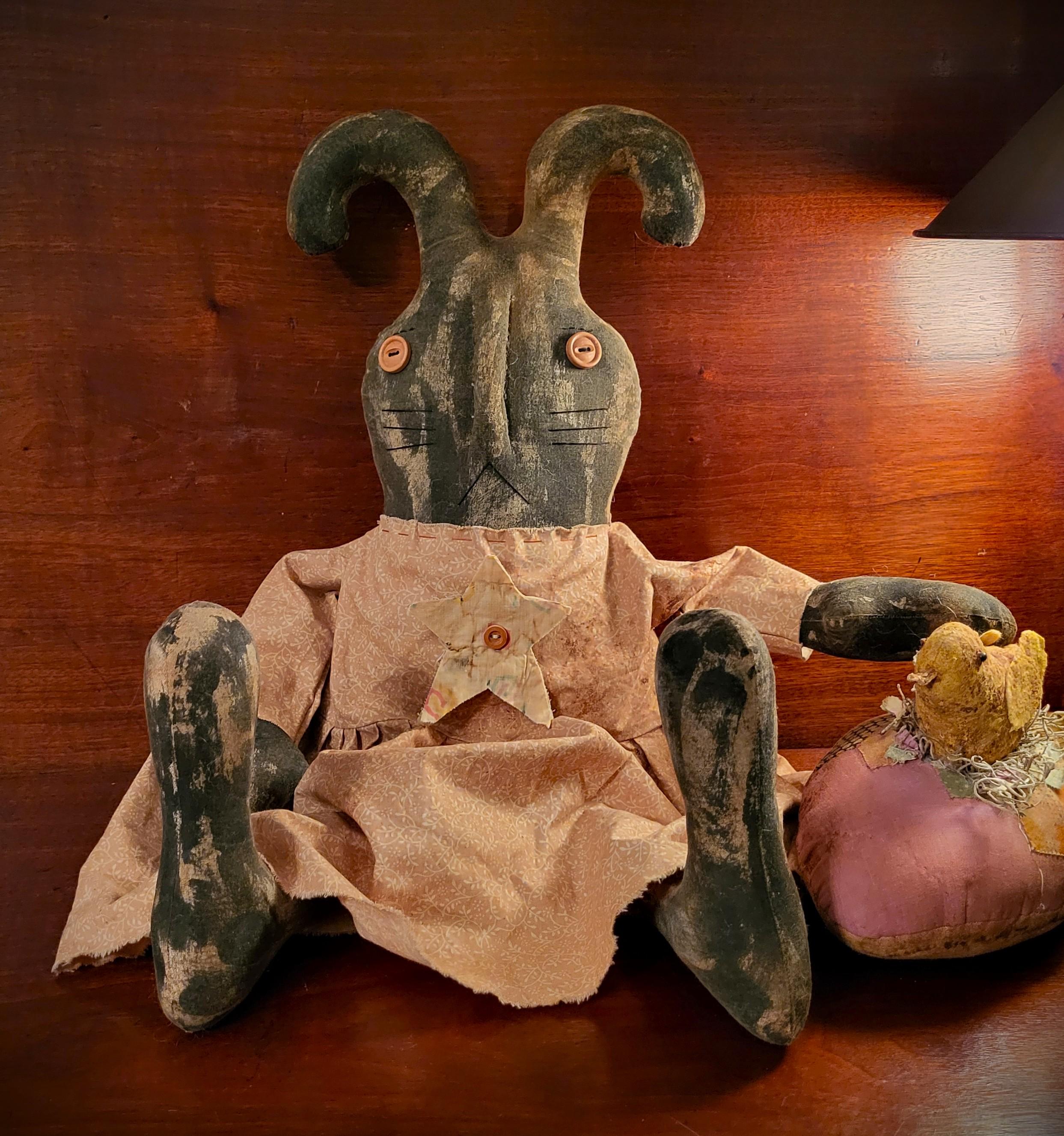 Primitive Bunny Rabbit Easter Spring Folk Art - Etsy